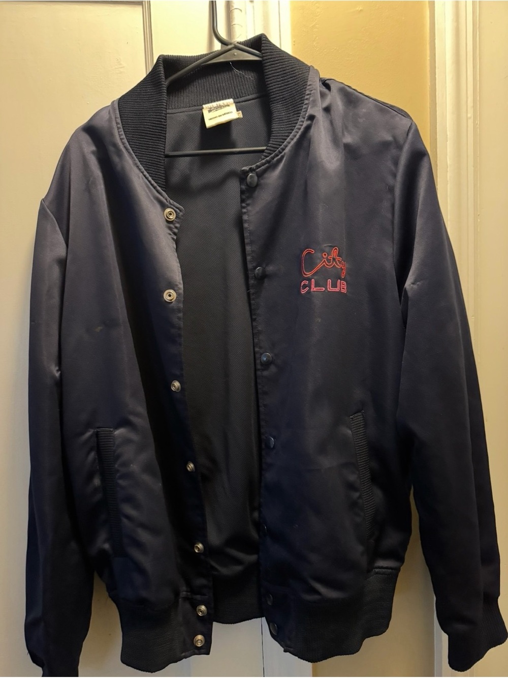 The Growlers City Club Embroidered Star Bomber Jacket - Navy & Red - Picture 3 of 3